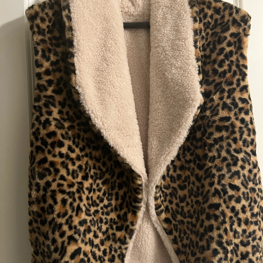 Reversible Animal-Print Faux-Fur/Sherpa Vest